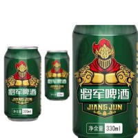 厂家直销将军啤酒330ml*24听麦香纯净麦芽啤酒