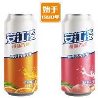 安江凌饮品15罐x500毫升汽水橙子味桃子味碳酸饮料