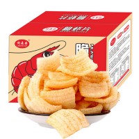 港伯 鲜脆虾片21包原味椒盐味 膨化零食整箱